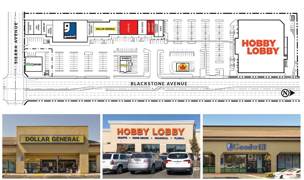 6405-6585 N Blackstone Ave, Fresno, CA à louer - Photo du bâtiment - Image 2 de 4