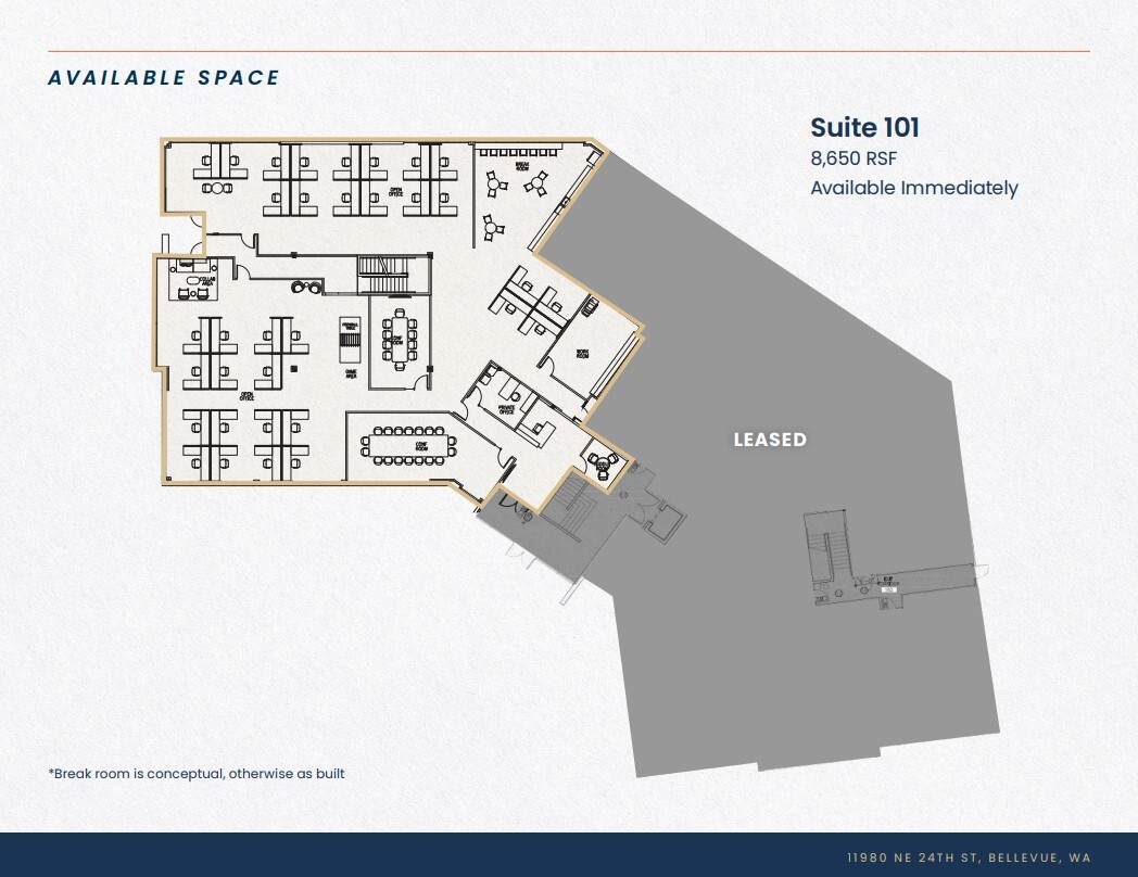 11980 NE 24th St, Bellevue, WA à louer Plan d  tage- Image 1 de 1