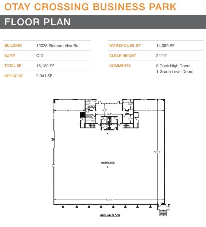 2340 Enrico Fermi Dr, San Diego, CA for lease Floor Plan- Image 1 of 2