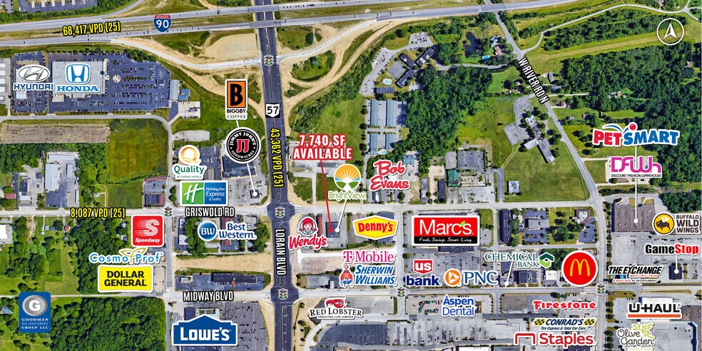 542 Griswold Rd, Elyria, OH for lease - Aerial - Image 2 of 9