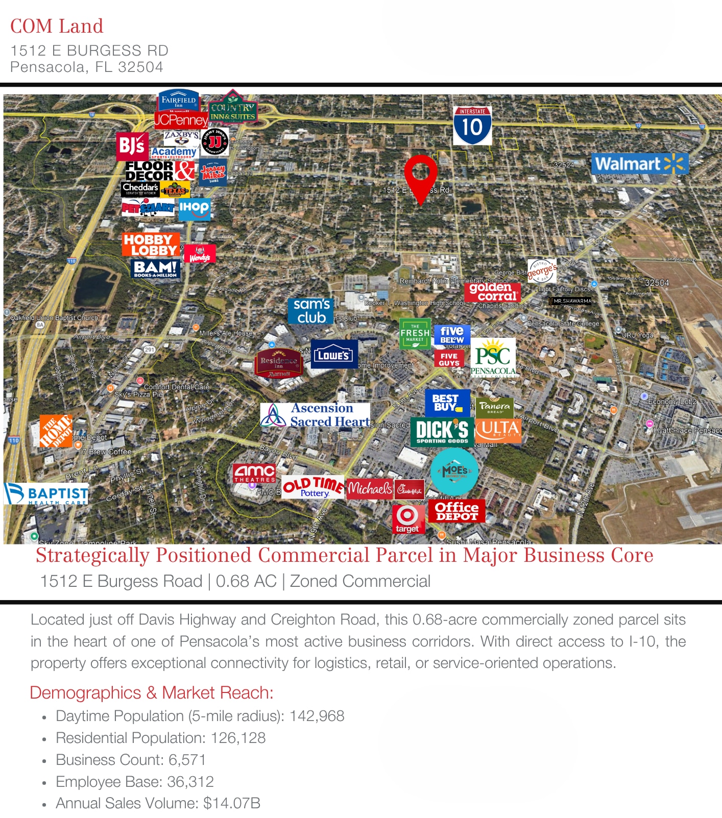 1512 E Burgess Rd, Pensacola, FL à vendre Photo du bâtiment- Image 1 de 4