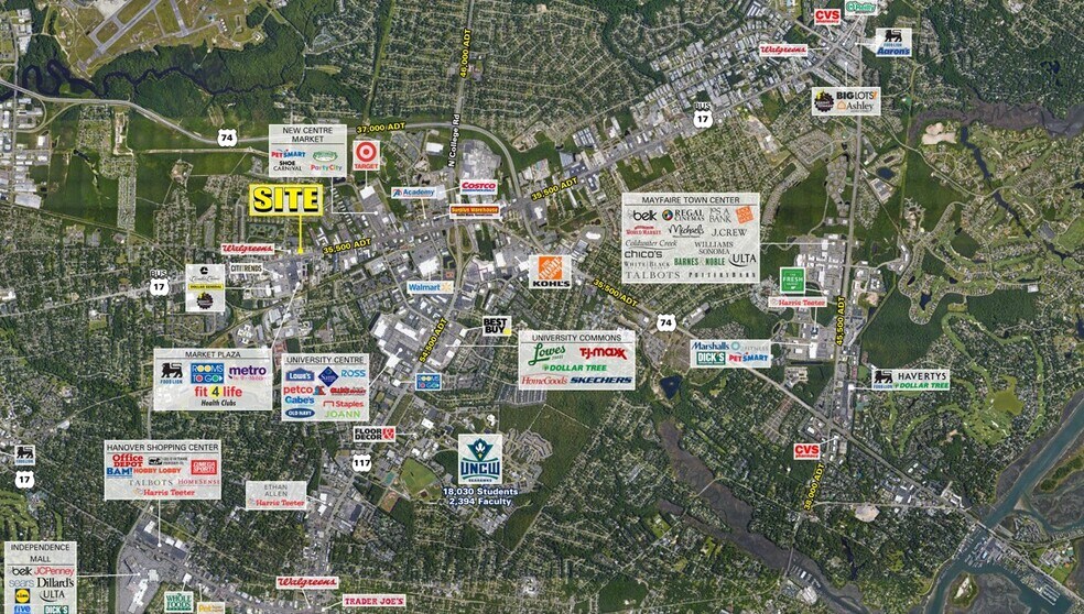 4505-4621 Market St, Wilmington, NC à vendre - Aérien - Image 2 de 3