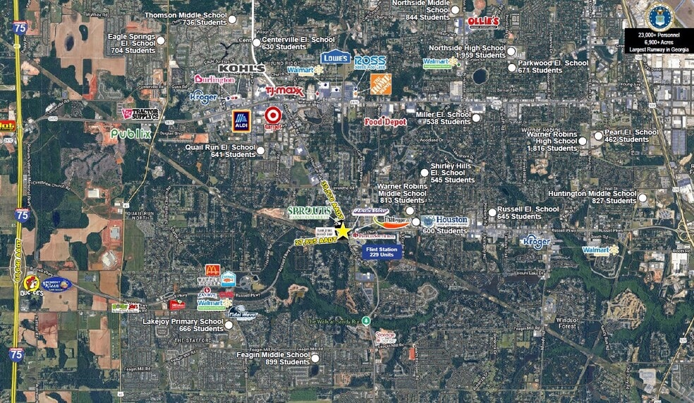 901 S Houston Lake Rd, Warner Robins, GA for lease - Aerial - Image 3 of 3