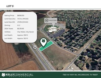 More details for TBD W 84 Lot 5 hwy, Mcgregor, TX - Land for Sale