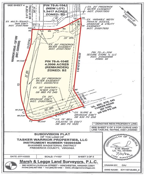 Tasker Dr, Stephens City, VA à vendre - Plan de site - Image 2 de 3