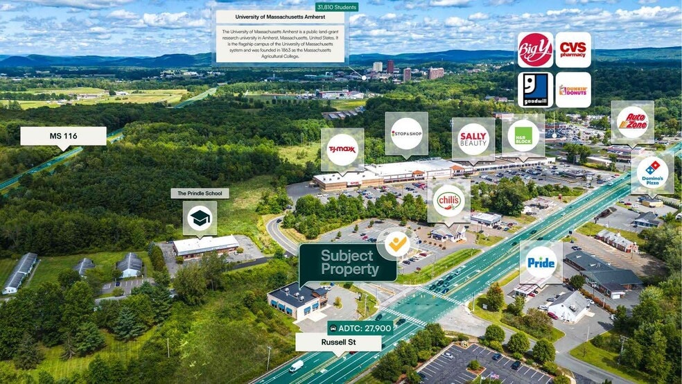 424 Russell St, Hadley, MA à vendre - Aérien - Image 3 de 3