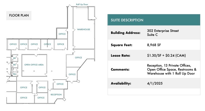 302 Enterprise St, Escondido, CA à louer Plan d  tage- Image 1 de 1