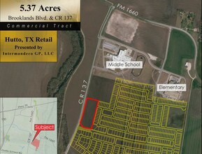 CR137 & Future Brooklands Blvd, Hutto, TX - Aérien Vue de la carte - Image1