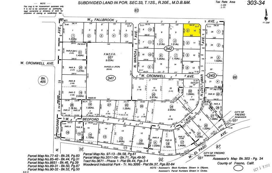 255 W Fallbrook Ave, Fresno, CA à louer - Plan cadastral - Image 2 de 2