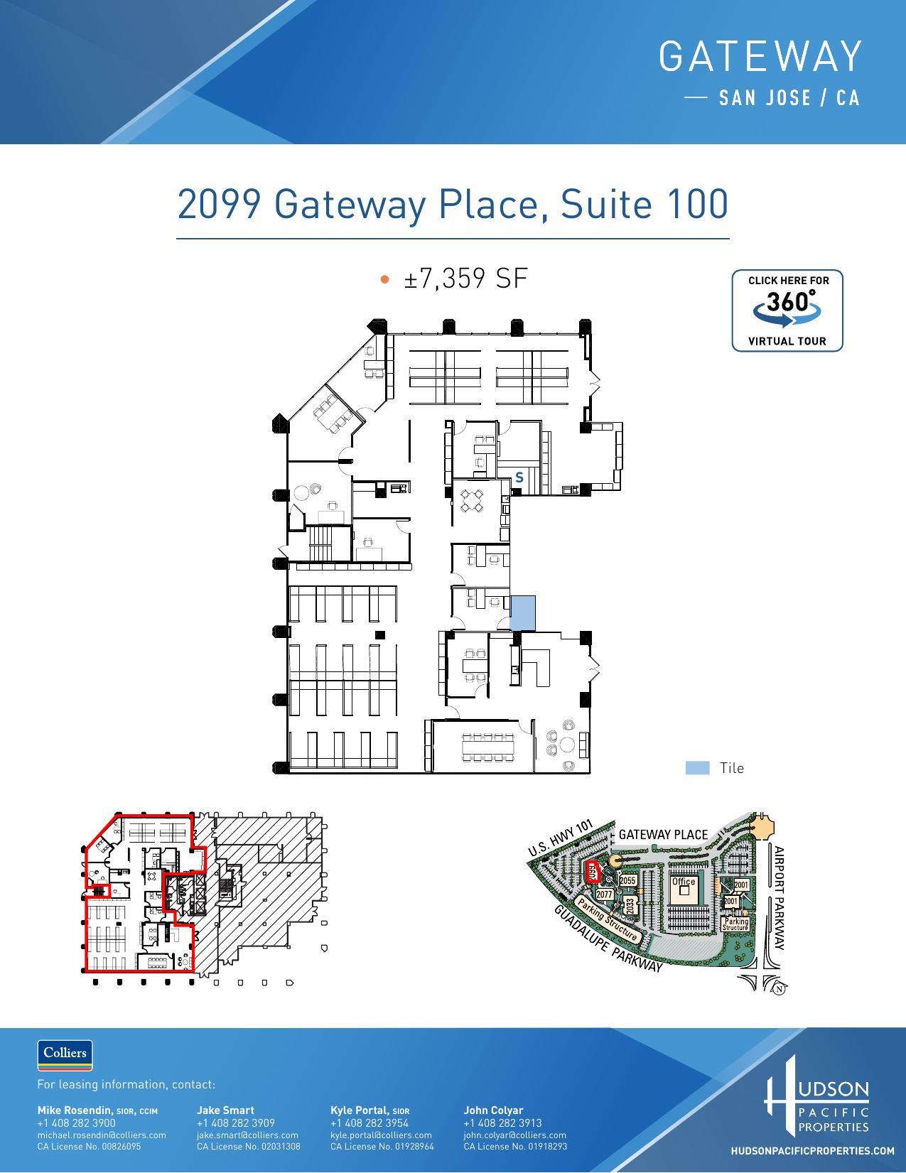 2033 Gateway Pl, San Jose, CA à louer Plan d’étage- Image 1 de 1