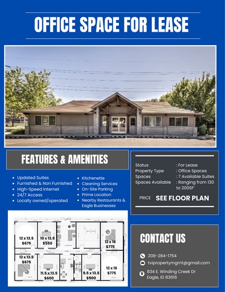 834 E Winding Creek Dr, Eagle, ID à louer - Plan d’étage - Image 2 de 8