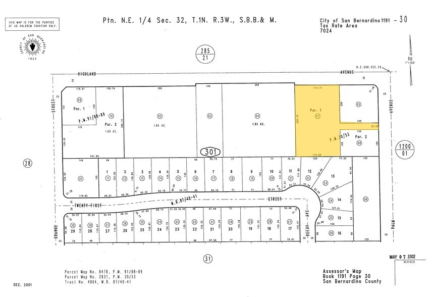 3553 Highland Ave, Highland, CA à vendre - Plan cadastral - Image 2 de 7