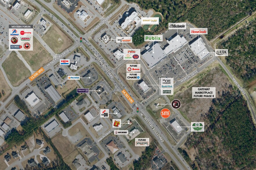 3020 Western Blvd, Jacksonville, NC for lease - Aerial - Image 2 of 3