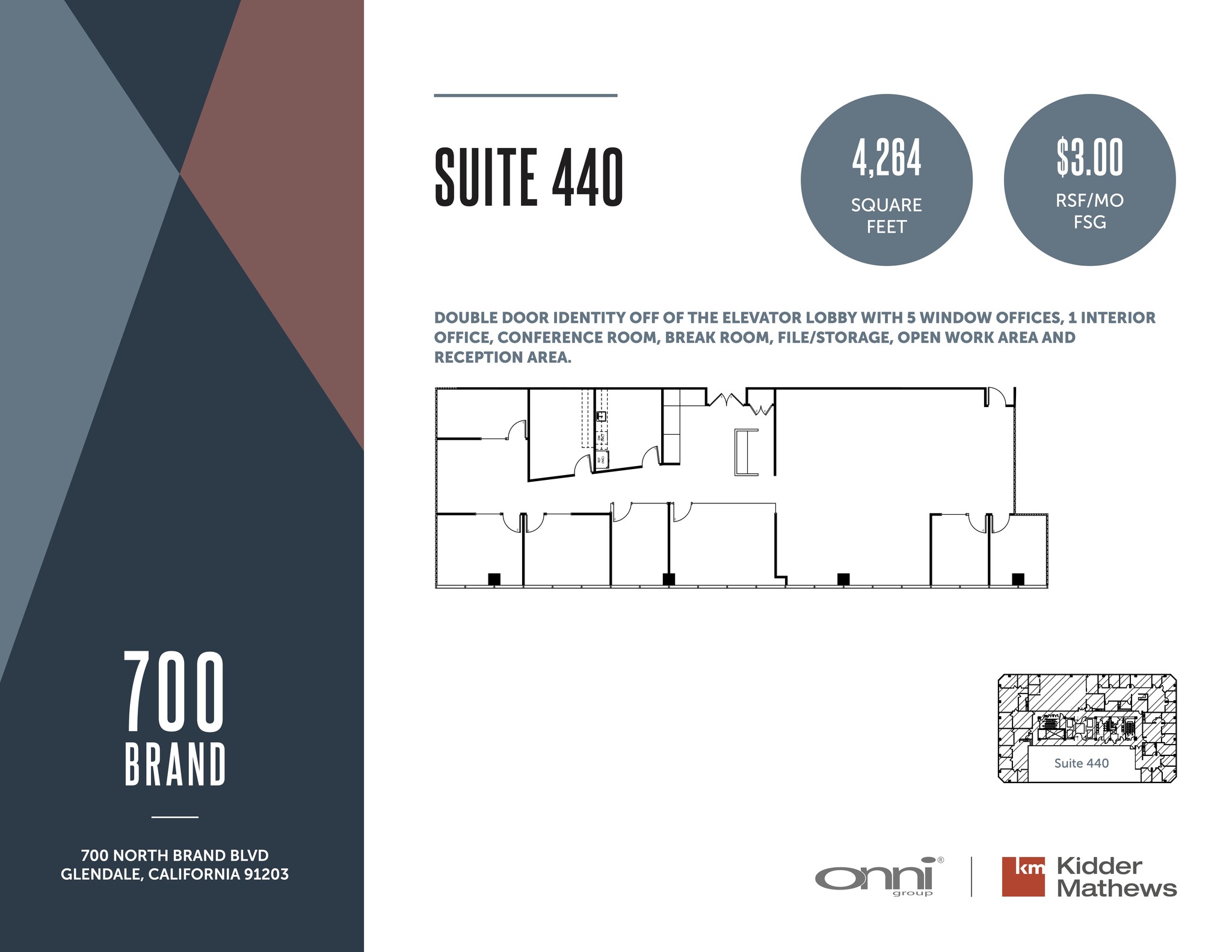 700 N Brand Blvd, Glendale, CA à louer Plan d  tage- Image 1 de 1