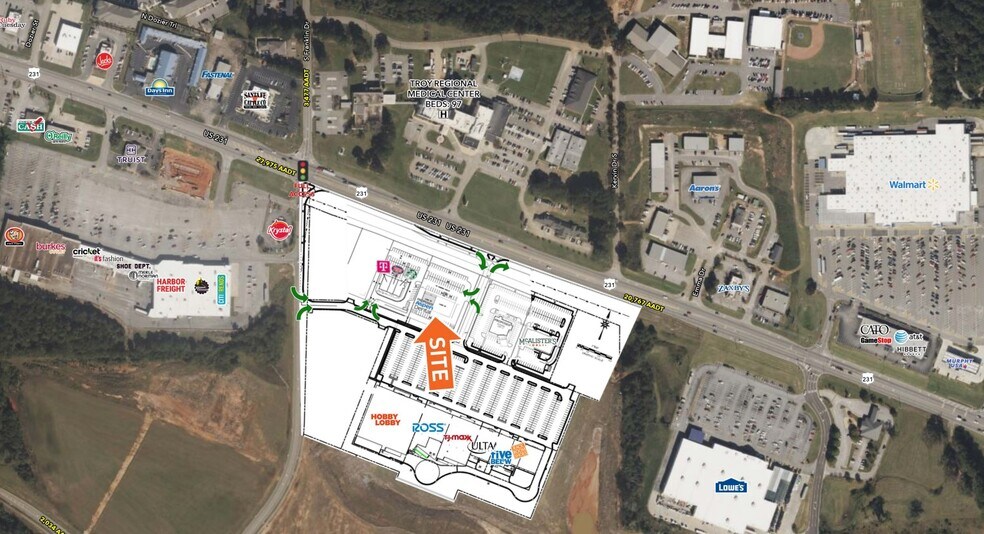 1327-1333 US-231, Troy, AL à louer - Aérien - Image 2 de 3