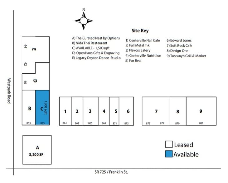 853-875 E Franklin St, Centerville, OH for lease - Site Plan - Image 2 of 3