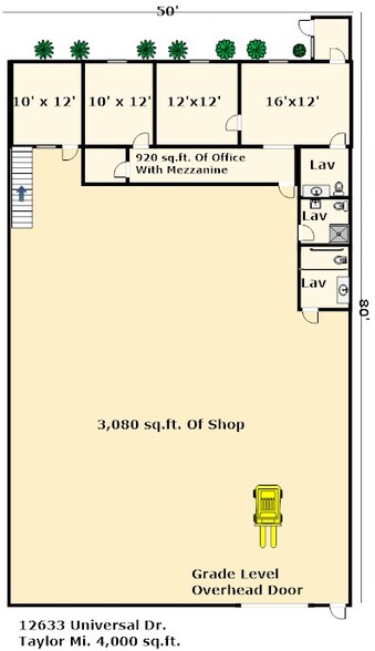 12601-12633 Universal Dr, Taylor, MI à louer - Plan d’étage - Image 2 de 14