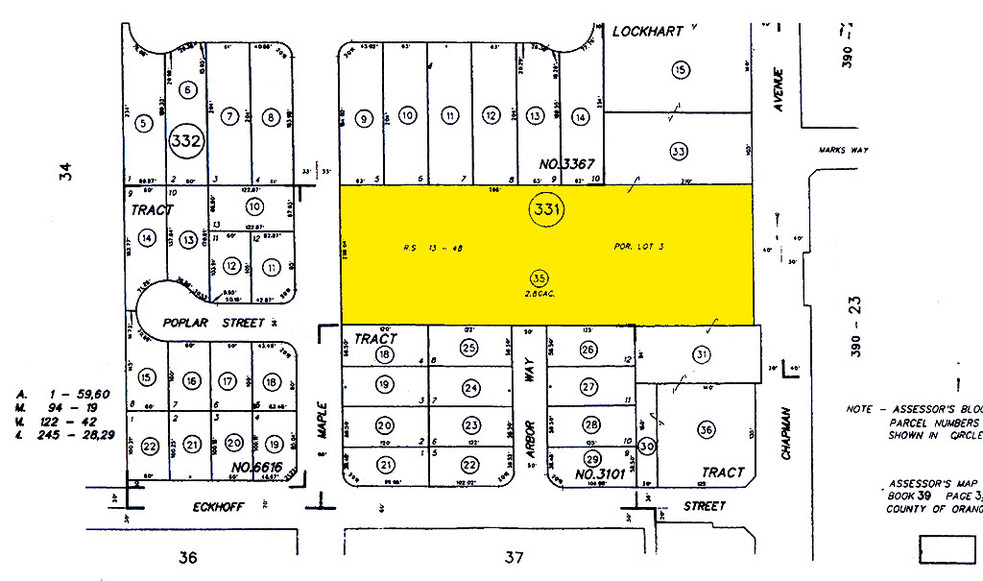 1937 W Chapman Ave, Orange, CA for lease - Plat Map - Image 2 of 7