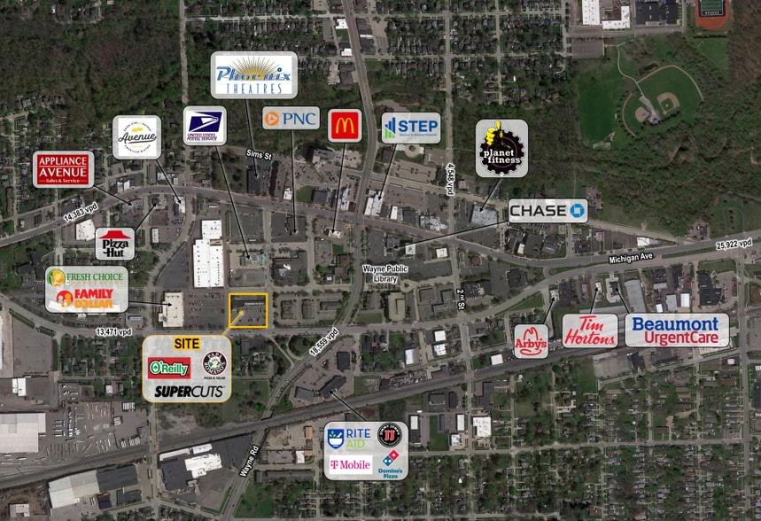 35300-35354 E Michigan Ave, Wayne, MI à louer - Aérien - Image 3 de 4