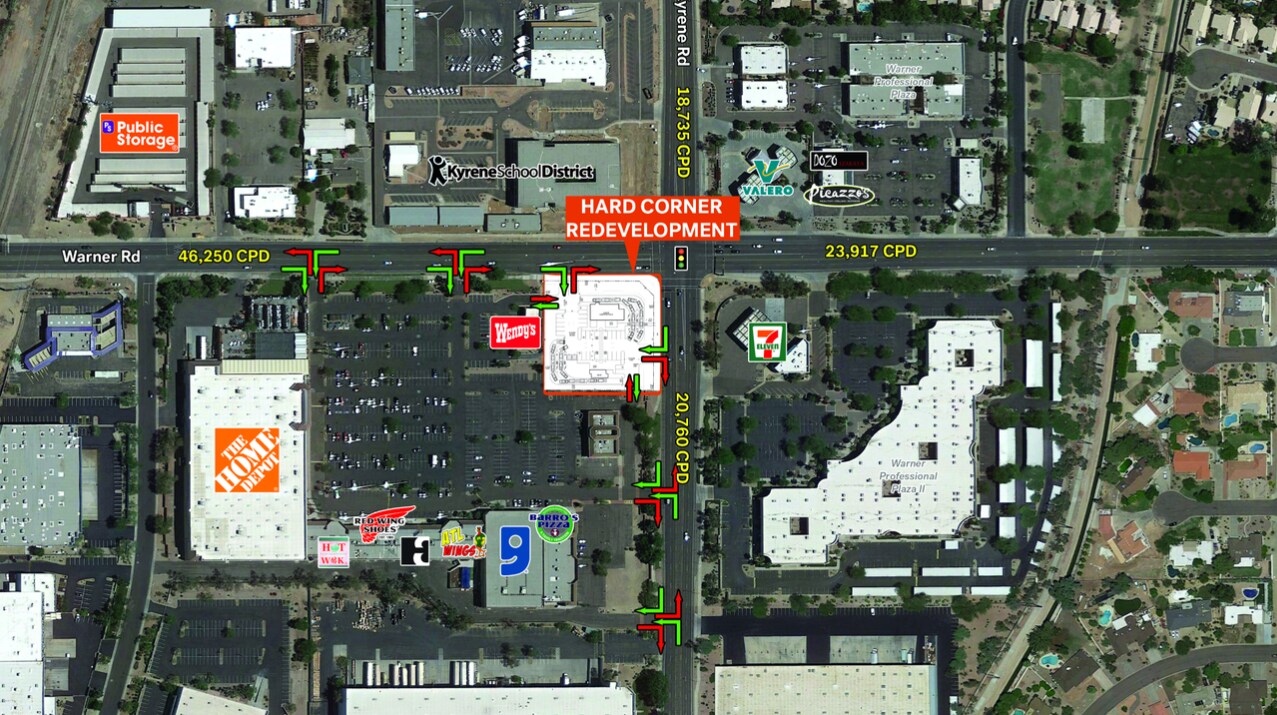 SWC WARNER ROAD & KYRENE ROAD, Tempe, AZ à louer Aérien- Image 1 de 3