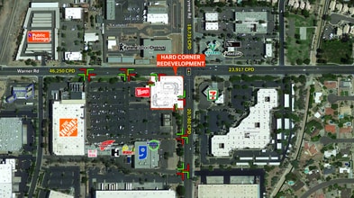 SWC WARNER ROAD & KYRENE ROAD, Tempe, AZ - Aerial  map view