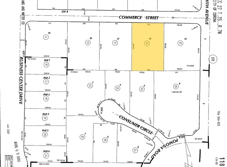 1520 Commerce St, Corona, CA for lease - Plat Map - Image 3 of 5