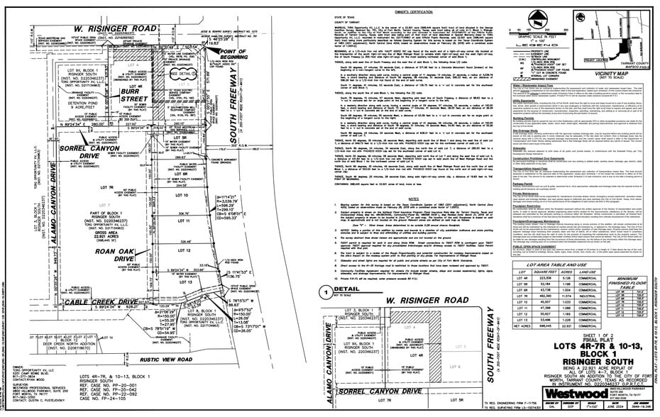 N I-35 & Risinger Rd, Fort Worth, TX for sale - Plat Map - Image 2 of 3