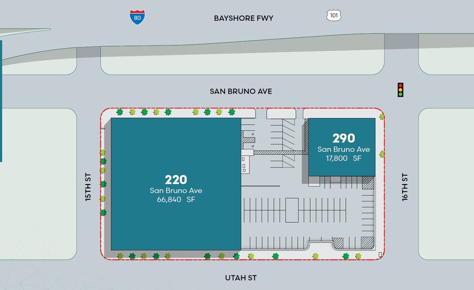 220-290 San Bruno Avenue portfolio of 2 properties for sale on LoopNet.ca - Site Plan - Image 2 of 4