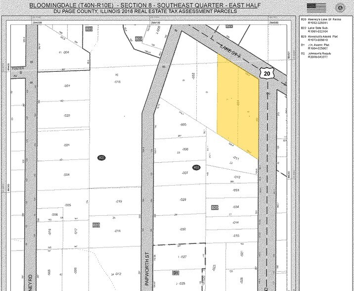 25W017 W Lake St, Roselle, IL à vendre - Plan cadastral - Image 3 de 3