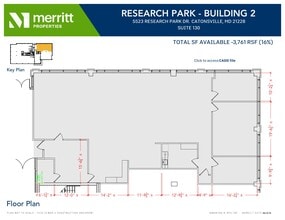 5521 Research Park Dr, Baltimore, MD à louer Plan d’étage- Image 1 de 1