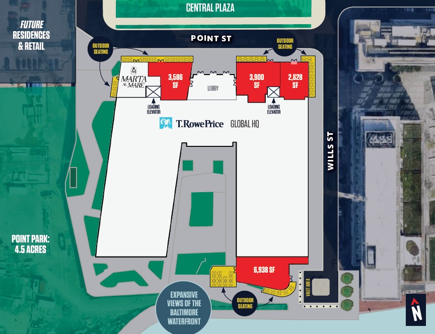 1307 Point St, Baltimore, MD à louer Plan d’étage- Image 1 de 1