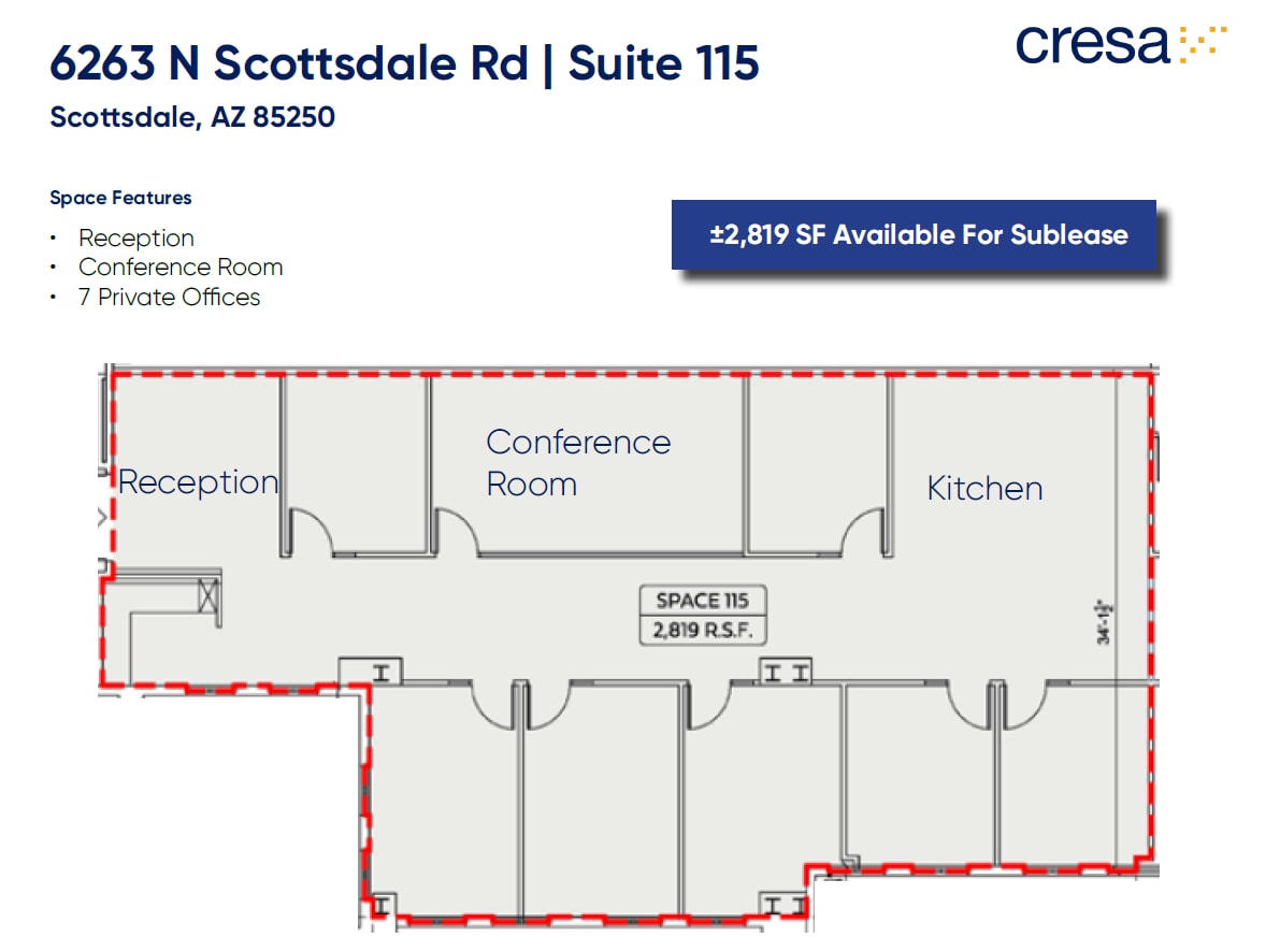 6263 N Scottsdale Rd, Scottsdale, AZ à louer Plan d’étage- Image 1 de 8