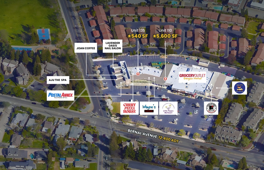 3500-3550 Bernal Ave, Pleasanton, CA for lease - Aerial - Image 1 of 2