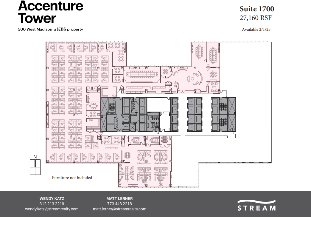 500 W Madison St, Chicago, IL à louer Plan d  tage- Image 1 de 1