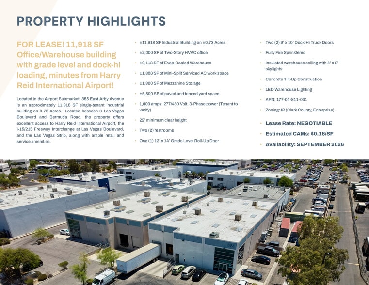 365 E Arby Ave, Las Vegas, NV for lease - Aerial - Image 3 of 6