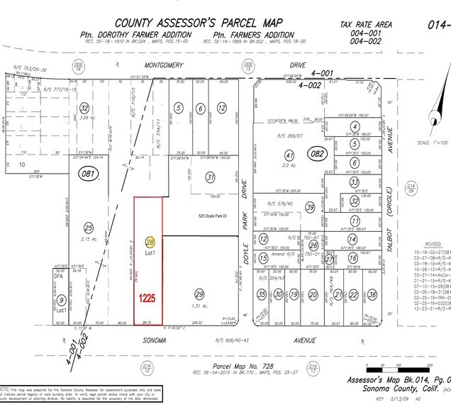 1225 Sonoma Ave, Santa Rosa, CA à vendre - Plan cadastral - Image 2 de 5