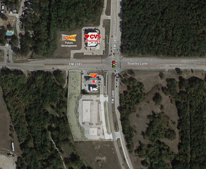 FM 2181 & FM 2499, Denton, TX for lease - Aerial - Image 1 of 3