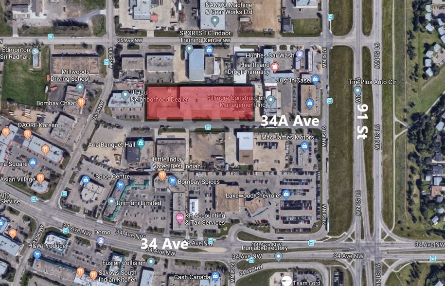 9118-9190 34A Ave NW, Edmonton, AB for sale - Aerial - Image 2 of 10