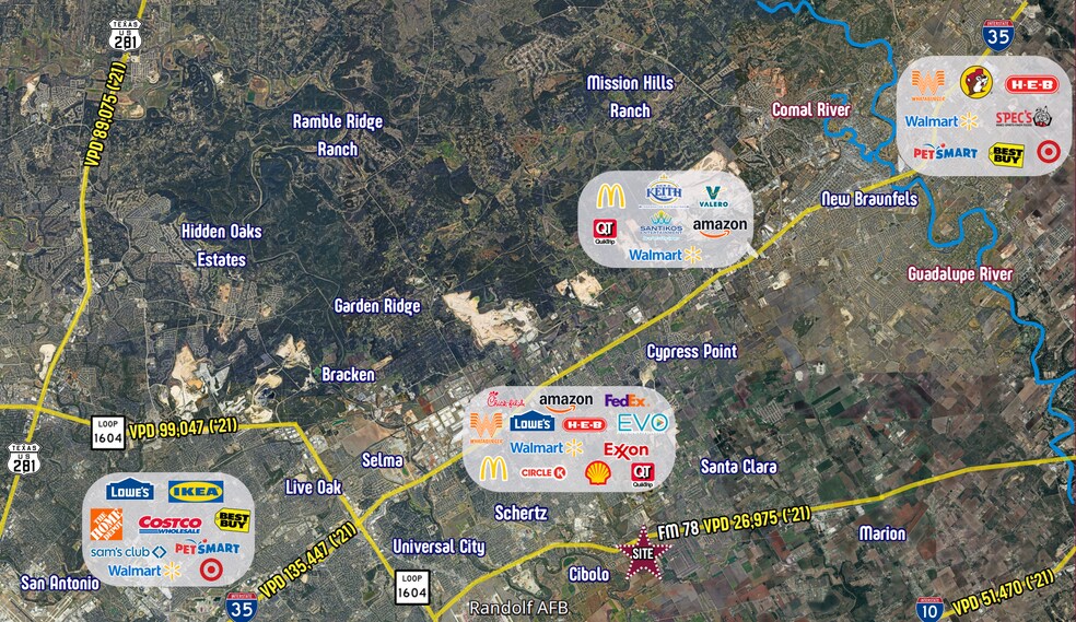 240 E FM 78, Cibolo, TX à vendre - Aérien - Image 2 de 3