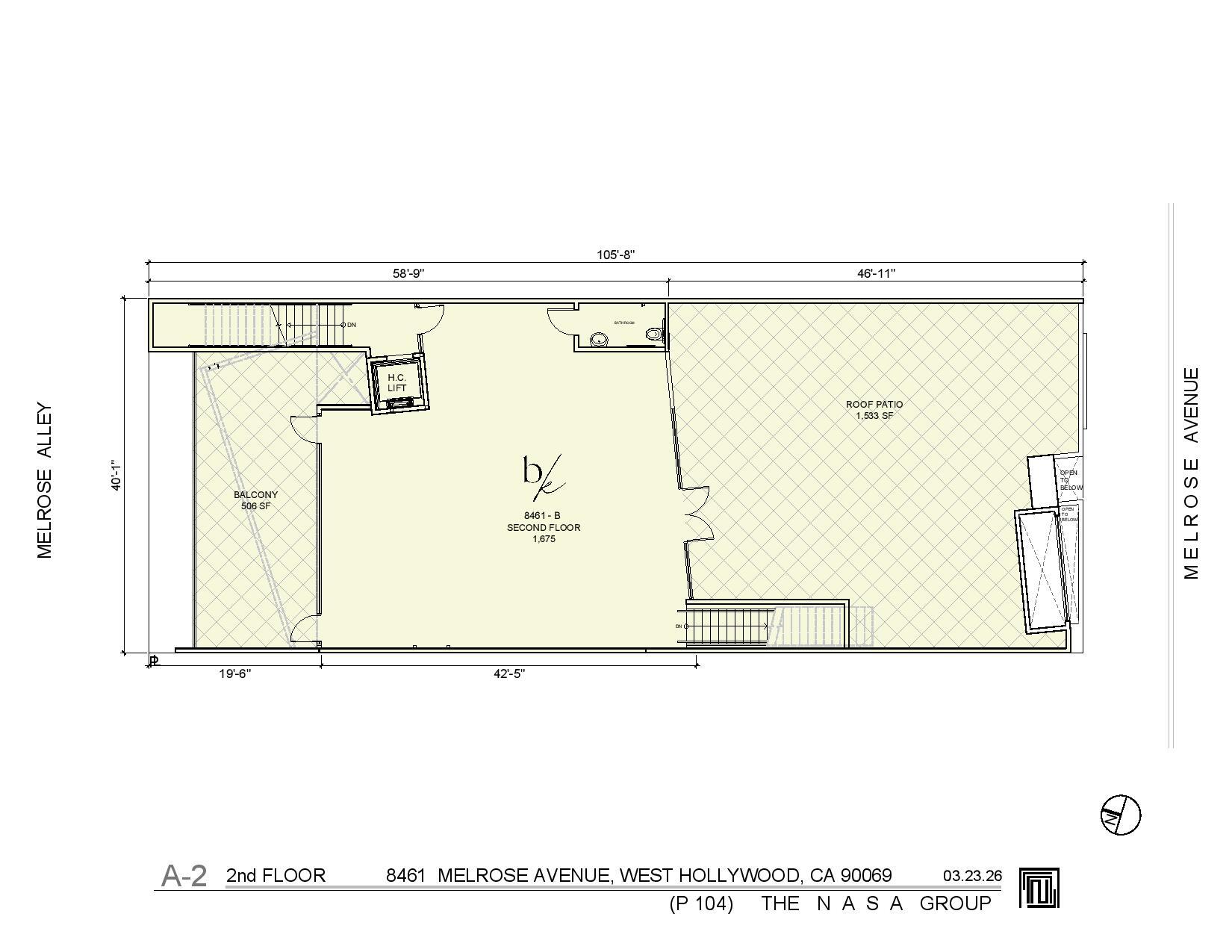 8461 Melrose Ave, West Hollywood, CA à louer Plan d’étage- Image 1 de 1