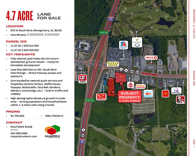 Plus de détails pour 977 W South Blvd, Montgomery, AL - Terrain à vendre