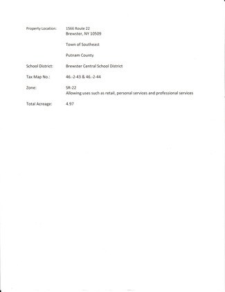 Plus de détails pour 1566 NY-22, Brewster Village, NY - Terrain à vendre