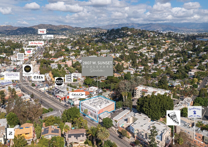2807-2811 W Sunset Blvd, Los Angeles, CA for lease - Aerial - Image 3 of 4
