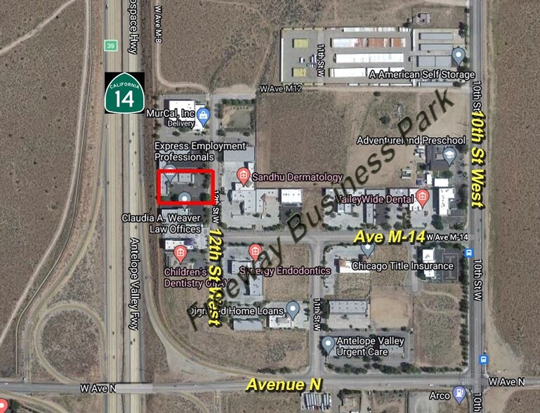 41319 12th St W, Palmdale, CA for lease - Aerial - Image 2 of 2