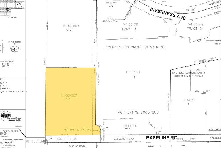5222 E Baseline Rd, Gilbert, AZ for lease - Plat Map - Image 2 of 15