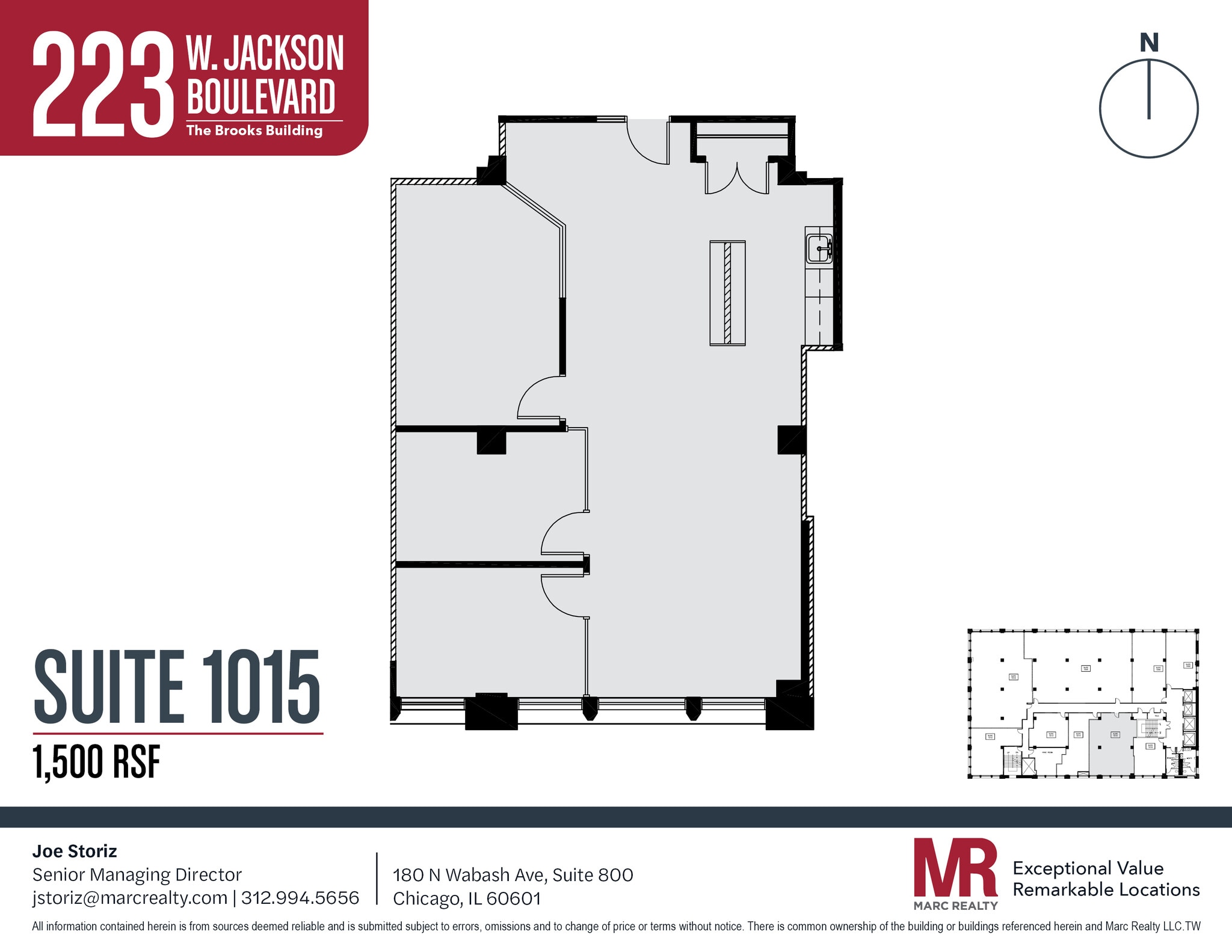 223 W Jackson Blvd, Chicago, IL à louer Plan d’étage- Image 1 de 6