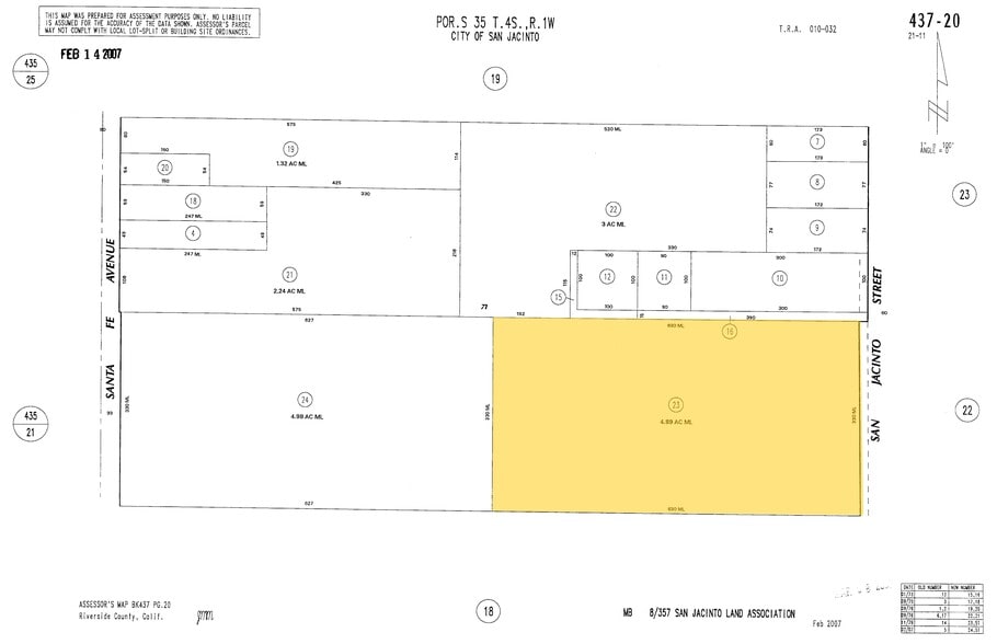 1300 San Jacinto Ave & W. Esplanade Ave, San Jacinto, CA 92583, San Jacinto, CA for sale - Plat Map - Image 2 of 2