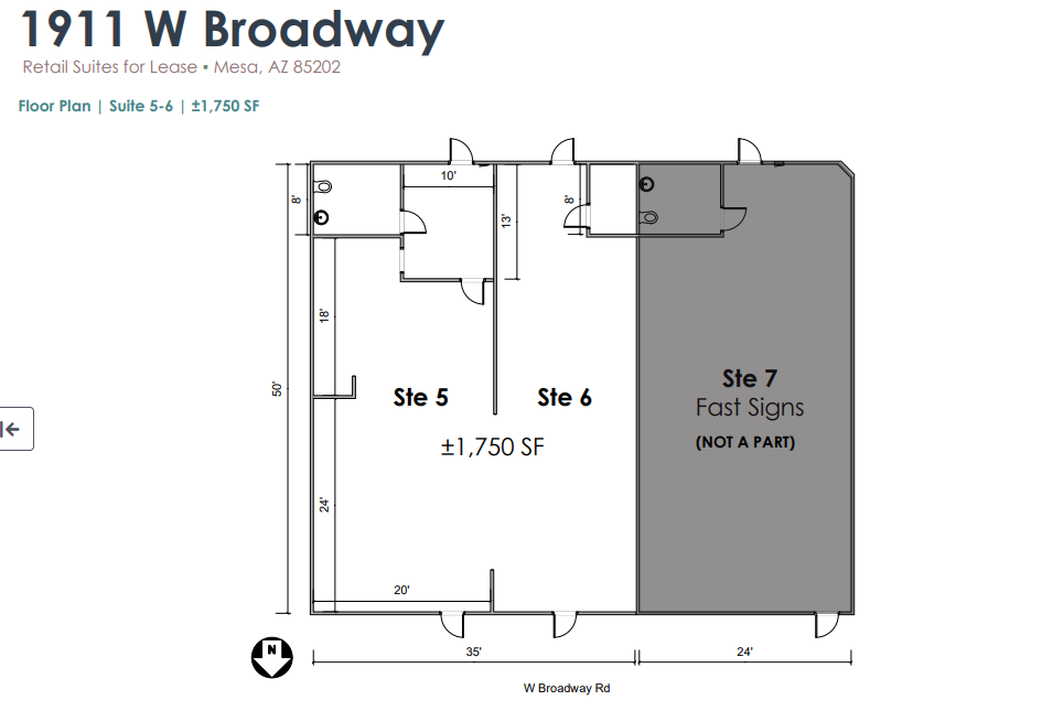 1911 W Broadway Rd, Mesa, AZ for lease Floor Plan- Image 1 of 1