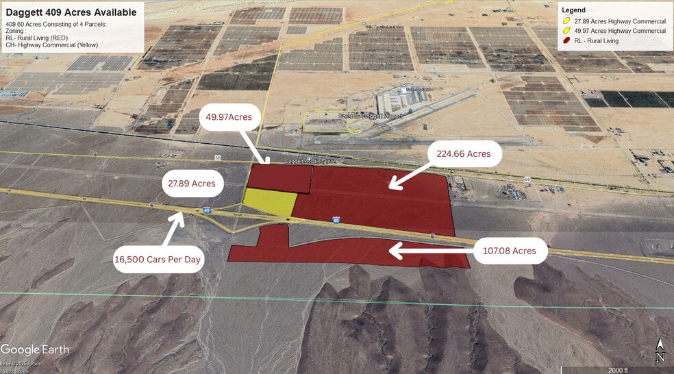 Interstate 40 and Hidden Springs Road -, Daggett, CA à vendre - Aérien - Image 2 de 4