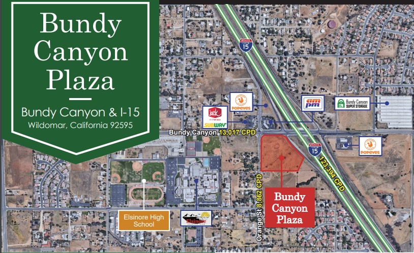 Bundy Canyon & I-15 Fwy, Wildomar, CA for lease Aerial- Image 1 of 8